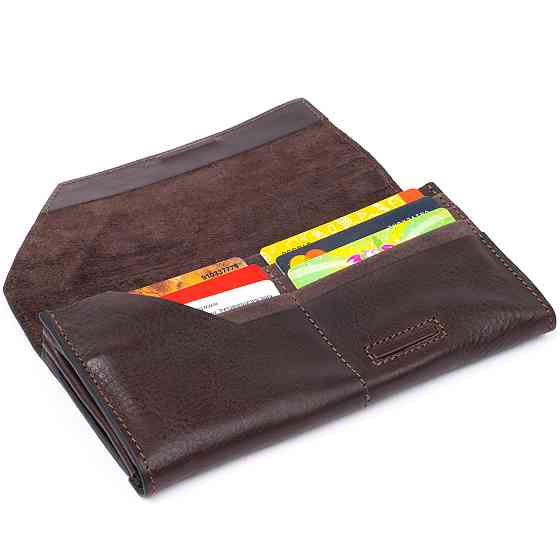 Горизонтальний клатч глянсовий на магніті GRANDE PELLE 11317 Шоколадний Київ