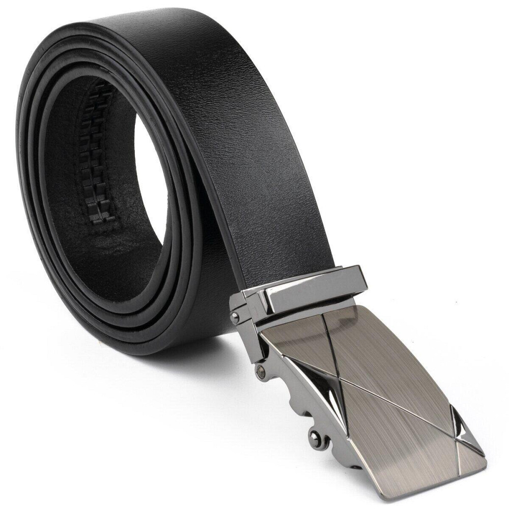 Ремінь чоловічий з пряжкою автомат діагональ Vintage 20252 Чорний Київ - фото 2