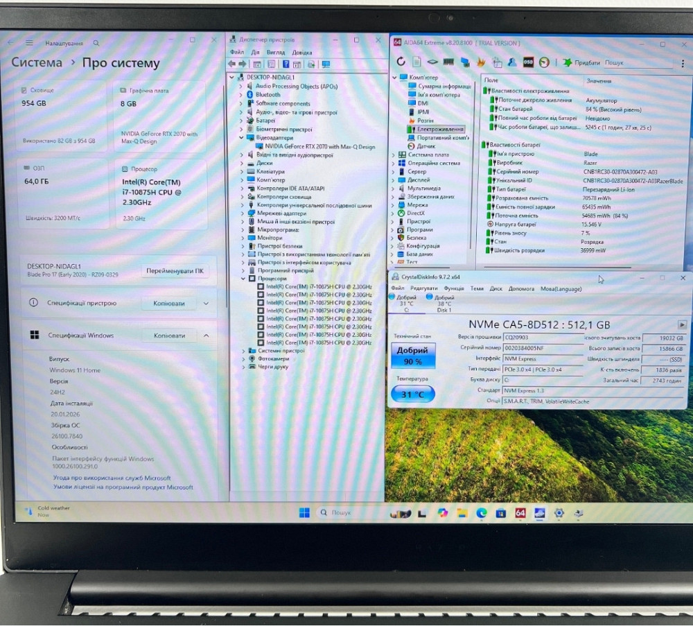 Razer Blade 17 i7-10875H 64GB 1TB SSD RTX 2070 Max-Q 8Gb Гарантія. Харків - фото 4