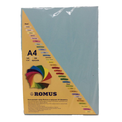 Бумага Romus A4 160 г/м2 100sh Sky-blue (R50126) Винница - изображение 1