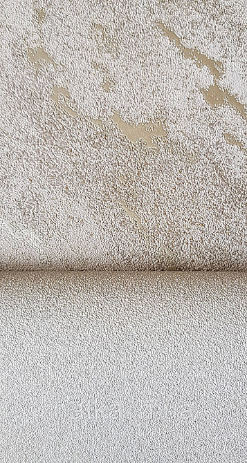 Шпалери вінілові на флізеліні Marburg Lava метрові під штукатурку темно-бежеві зі сріблом Київ - фото 5