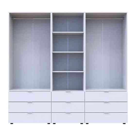 Шафа для одягу Doros Гелар Білий 2+2ДСП з пеналом 215х49.5х203.4 (DRS-011915) Львів