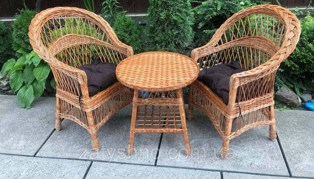 Плетеная мебель на балкон с подушками Киев - изображение 1