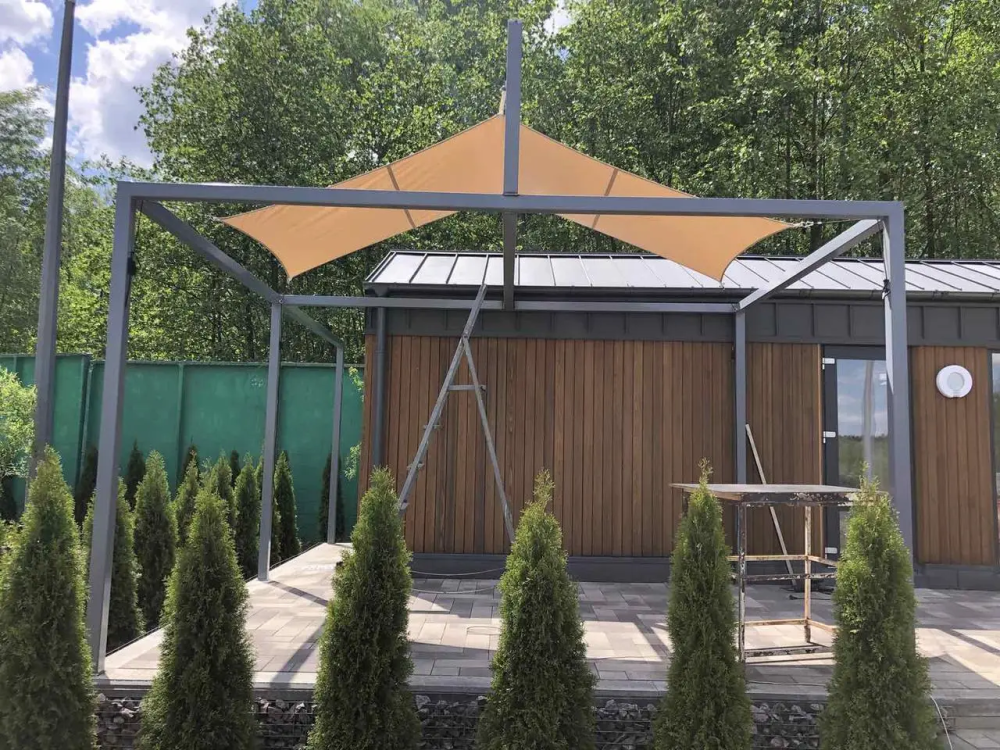 Тент навес затеняющий квадратный 4х4м Оксфорд (Бежевый) Винница - изображение 9