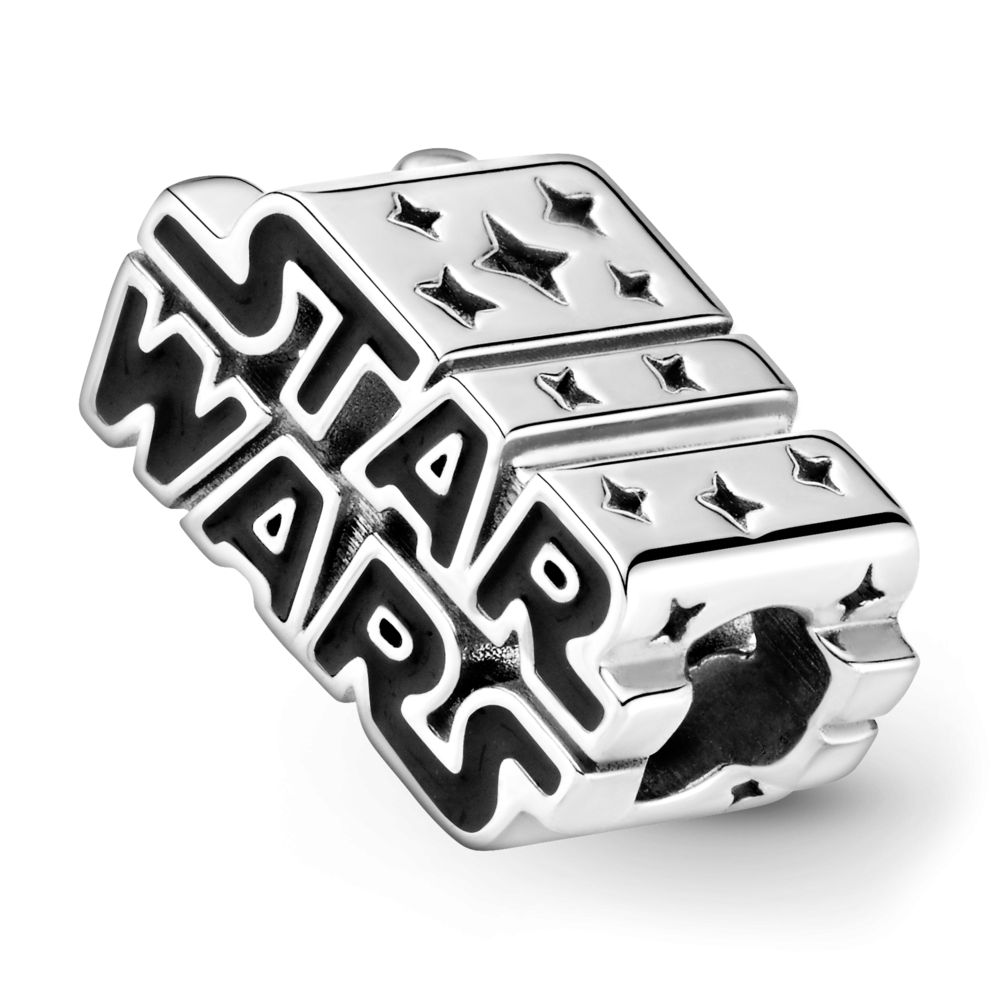 Серебряный шарм Пандора  с 3D логотипом 