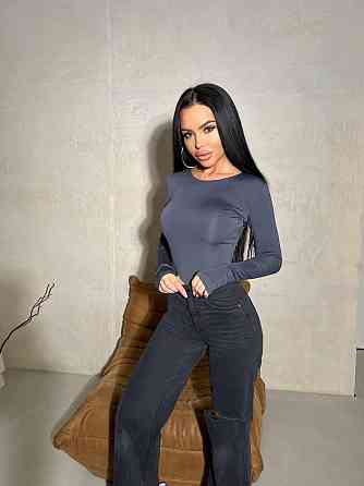 Жіночий базовий лонгслів із мікродайвінгу Графіт Одеса