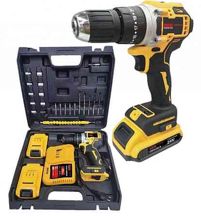 Акумуляторний шуруповерт BX-3310 2x24В з набором інструментів, 18 режимів, LED підсвічування Одеса