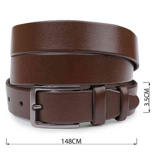 Стильний шкіряний чоловічий ремінь батал Vintage 20713 Коричневий Київ