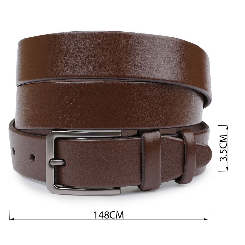 Стильний шкіряний чоловічий ремінь батал Vintage 20713 Коричневий Київ - фото 3