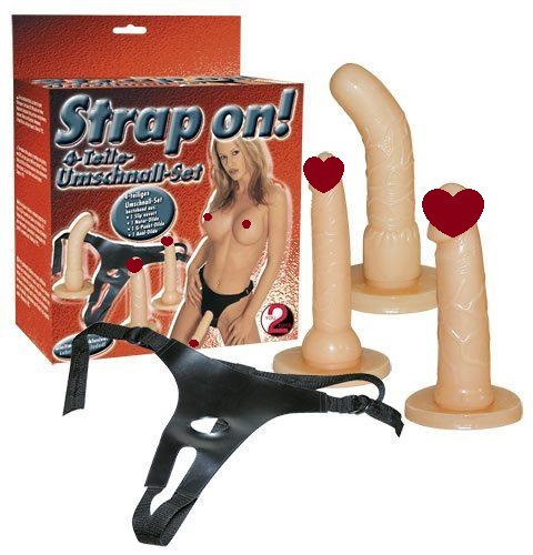 Страпон з насадками тілесного кольору Strap-on Sex Aura Київ - фото 1