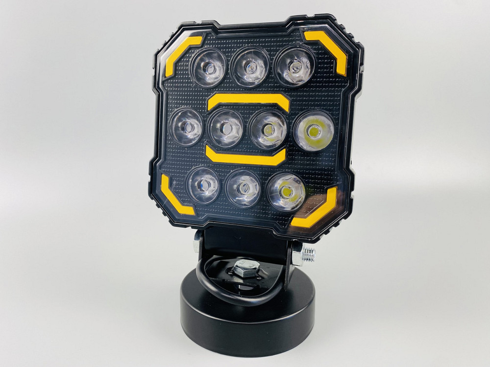 Фара LED квадратна, біле та жовте світло, 112 мм х 128 мм х 37 мм (ширина). 9-60V. Мукачево - фото 4