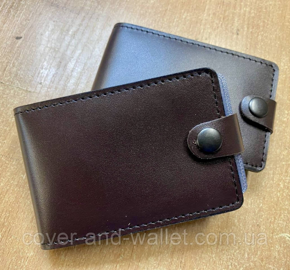 Стильна маленька візитниця ручної роботи з натуральної шкіри Grande Pelle Київ - фото 5