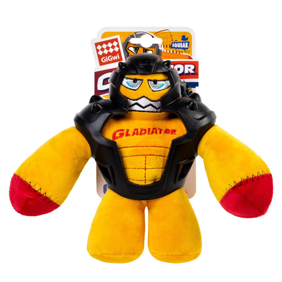 Іграшка для собак Гладіатор у гумовій броні з пищалкою GiGwi Gladiator, текстиль, гума, 21 см Коломыя - изображение 2