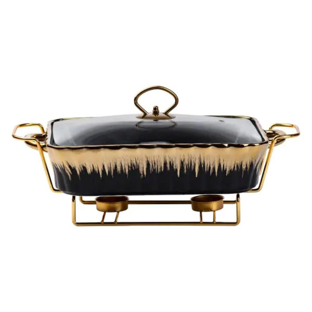 Чорний прямокутний мармит з фарфору, 1,5 л Київ - фото 3