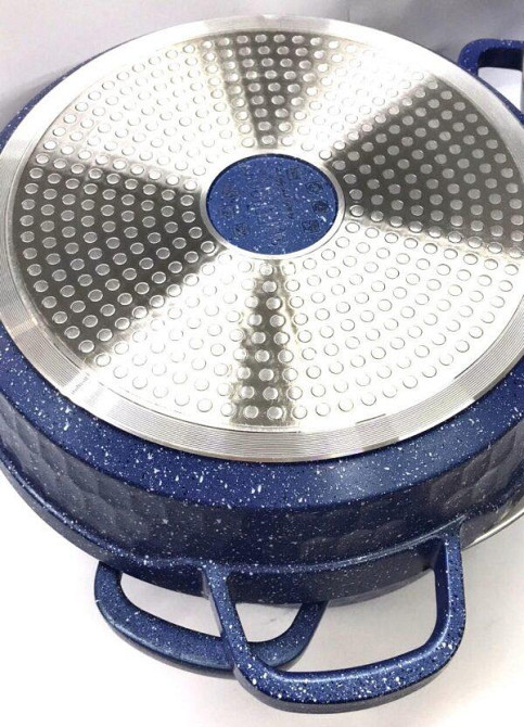 Набір каструль 6 пр 2,5 л; 4,5 л; 6,5 л Мармурове блакитне покр BN-348 (4 шт./ясть) Одеса - фото 3