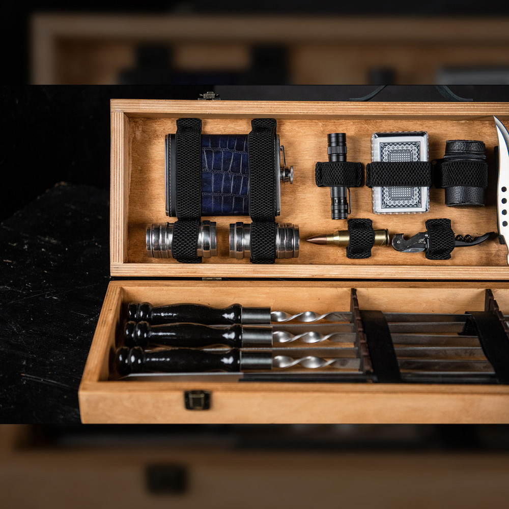 Шампури подарункові набір бокс для пікніка гриля та барбекю Оригінальні Віп подарунки на день народження татові, хлопцю, Тернопіль - фото 8