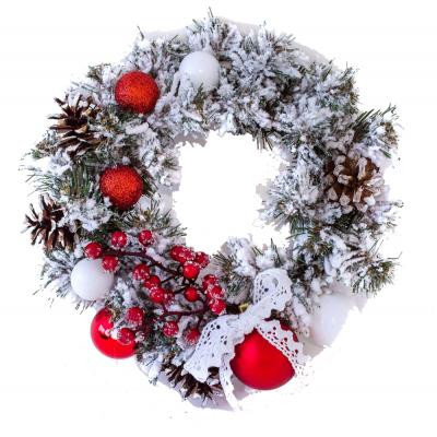 Рождественский венок YES! Fun Ностальгия 15 см Бело-зеленый (903773) Винница - изображение 1