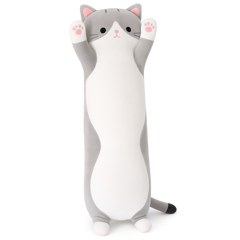 Кот обнимусь мягкий 50 см, Кот-подушка подарок для девушки, Игрушка антистресс котик XG-76 Львов - изображение 11