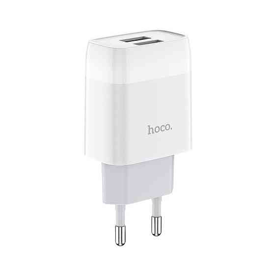 Сетевое зарядное устройство HOCO C73A Glorious dual port charger, цвет белый 6931474712912 Одесса