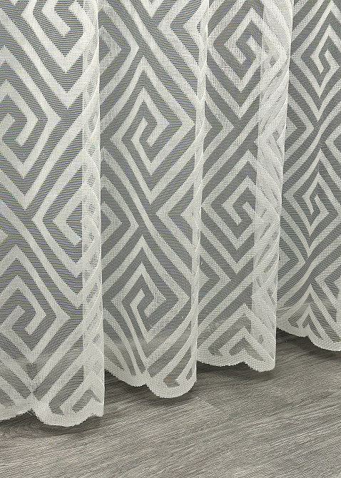 Тюль VR-Textil 1556т Ромб Меандр Жакард Молочний 450х270 см (42-1049) Київ - фото 7