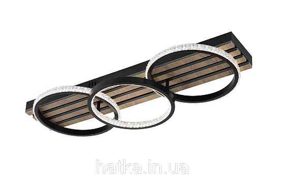 Люстра стельова світлодіодна VALESO 3302/3 LED димерна чорний + дерево Київ