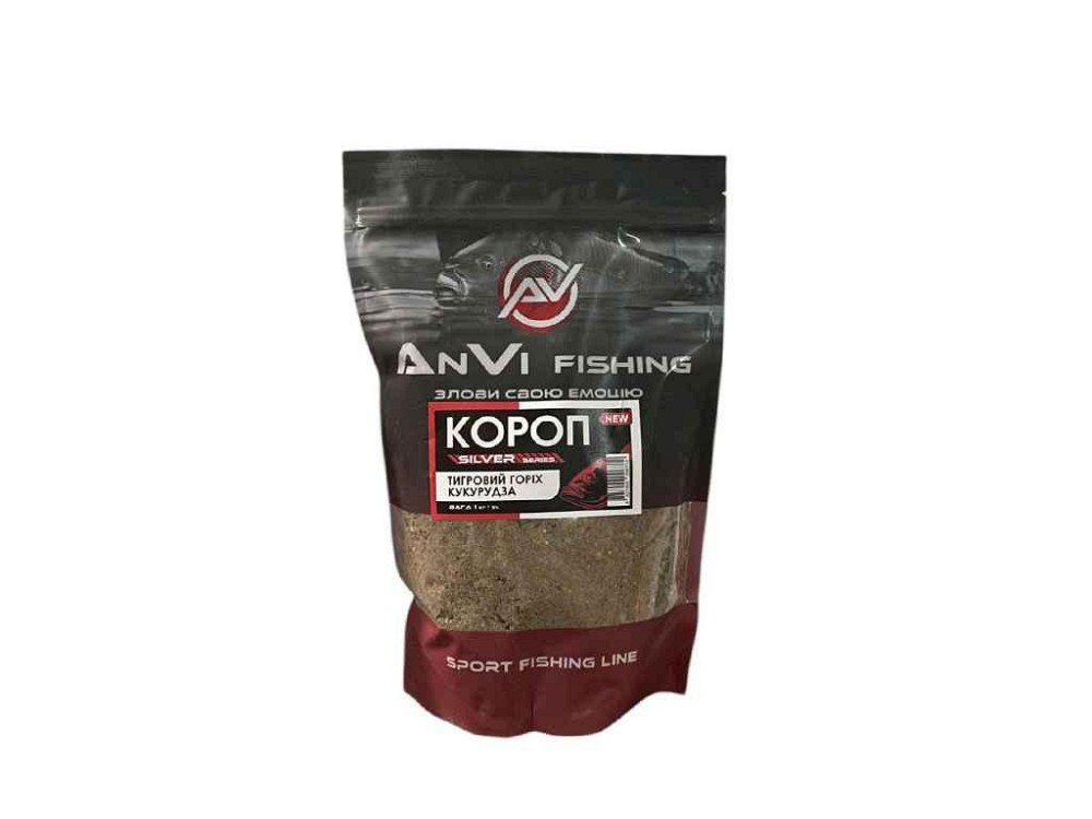 Приманка для ловли рыбы 1кг ТИГРОВЫЙ ГОРІХ / КУКУРУДЗА Короп в зип упаковке ТМ ANVI-FISHING Киев - изображение 1