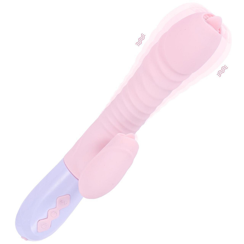 Вібратор - Silicone Vibrator USB 7 Function and Thrusting Function / Heating Pink Sex Aura Київ - фото 4