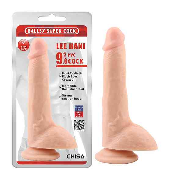 Фаллоимитатор реалистичный Chisa Ballsy Super Cock Lee Hani с мошонкой на присоске, телесный Sex Aura Киев
