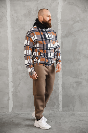 Сорочка чоловіча з капюшоном Коричнево-синій M Харків