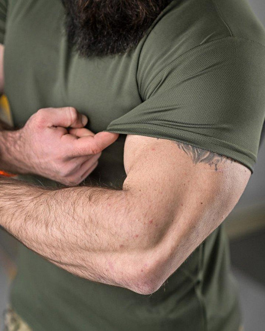 Тактическая потоотводящая футболка SABUR це наша посадка олива ВТ5125 Одесса - изображение 4