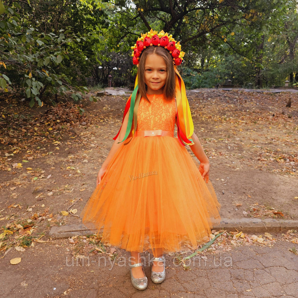Оранжевое платье Лисичка Белочка Мандаринка Апельсинка Морковка Осень Кривой Рог - изображение 3