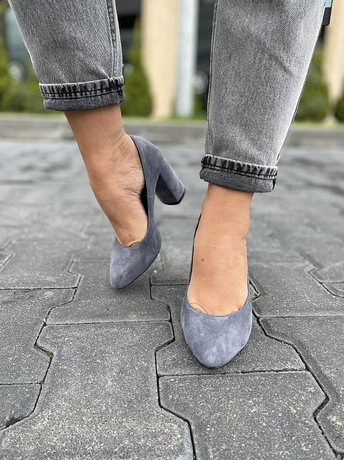 Nivelle Туфлі жіночі NIVELLE сірі натуральна замша каблук 9 см 35-40 (1592/8051-8045) Коломия - фото 7