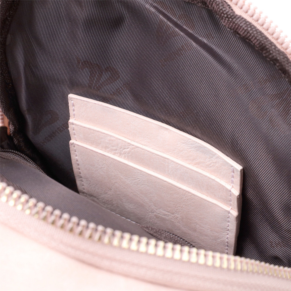 Компактная женская сумка с одной лямкой через плечо из гладкой экокожи Vintage 22766 Розовый Киев - изображение 8