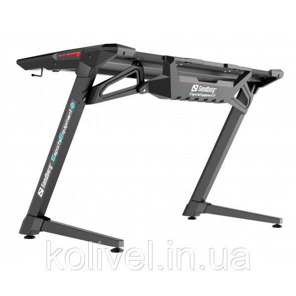 Стіл ігровий Sandberg Fighter Gaming Desk 2, Black 1,2x0,64x0,77м. (640-93) Київ - фото 1