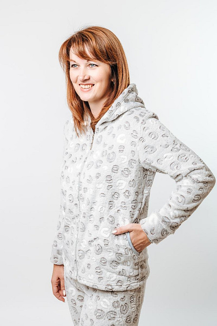 Домашній теплий костюм жіночий кавовий з капюшоном 44/46 Крохатушка одяг Київ - фото 3