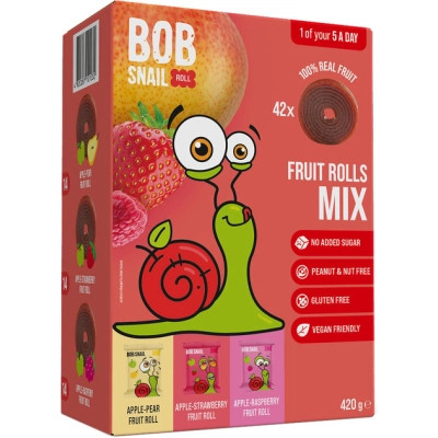Конфета Bob Snail Fruit Rolls Mix 3 вкуса по 140 г (4820287101032) Вінниця - фото 1