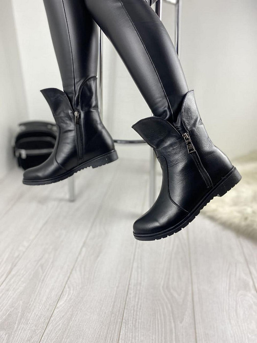 Напівчоботи жіночі M.KRAFT чорні натуральна шкіра зима висота 18см подошва 3,5см (2203) 38р. 40 Коломыя - изображение 6