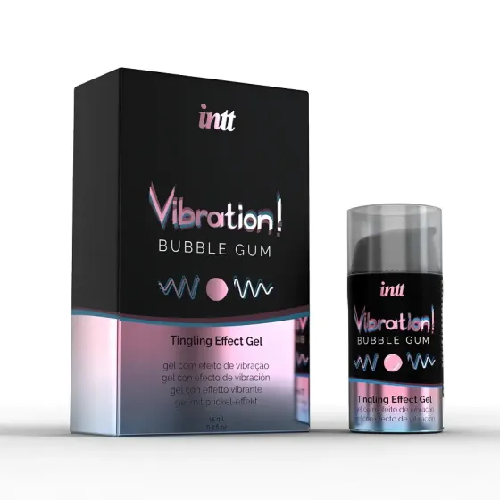 Рідкий вібратор Intt Vibration Bubble Gum (15 мл), густий гель, дуже смачний, діє до 30 хвилин Львів