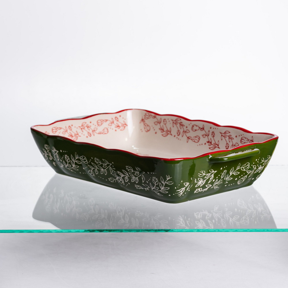 Yiwu Форма для запікання Vintage 33×21×5.5 (см) прямокутна з ручками Зелена HM05-11 Коломыя - изображение 2