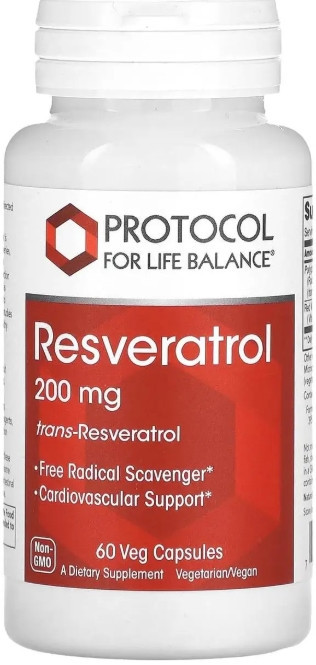 Ресвератрол Protocol for Life Balance  Resveratrol 200 мг 60 вег капс Київ - фото 1