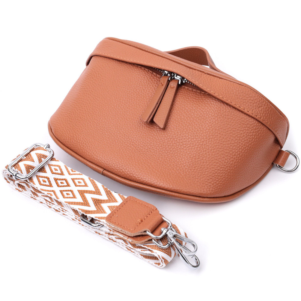 Стильная женская сумка через плечо в классическом цвете из натуральной кожи Vintage 22658 Рыжая Киев - изображение 5