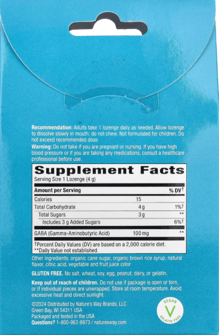 ГАМК Підтримка стресу Nature's Way Calm Drops Lozenges 24 льодяника зі смаком вишні Київ - фото 2