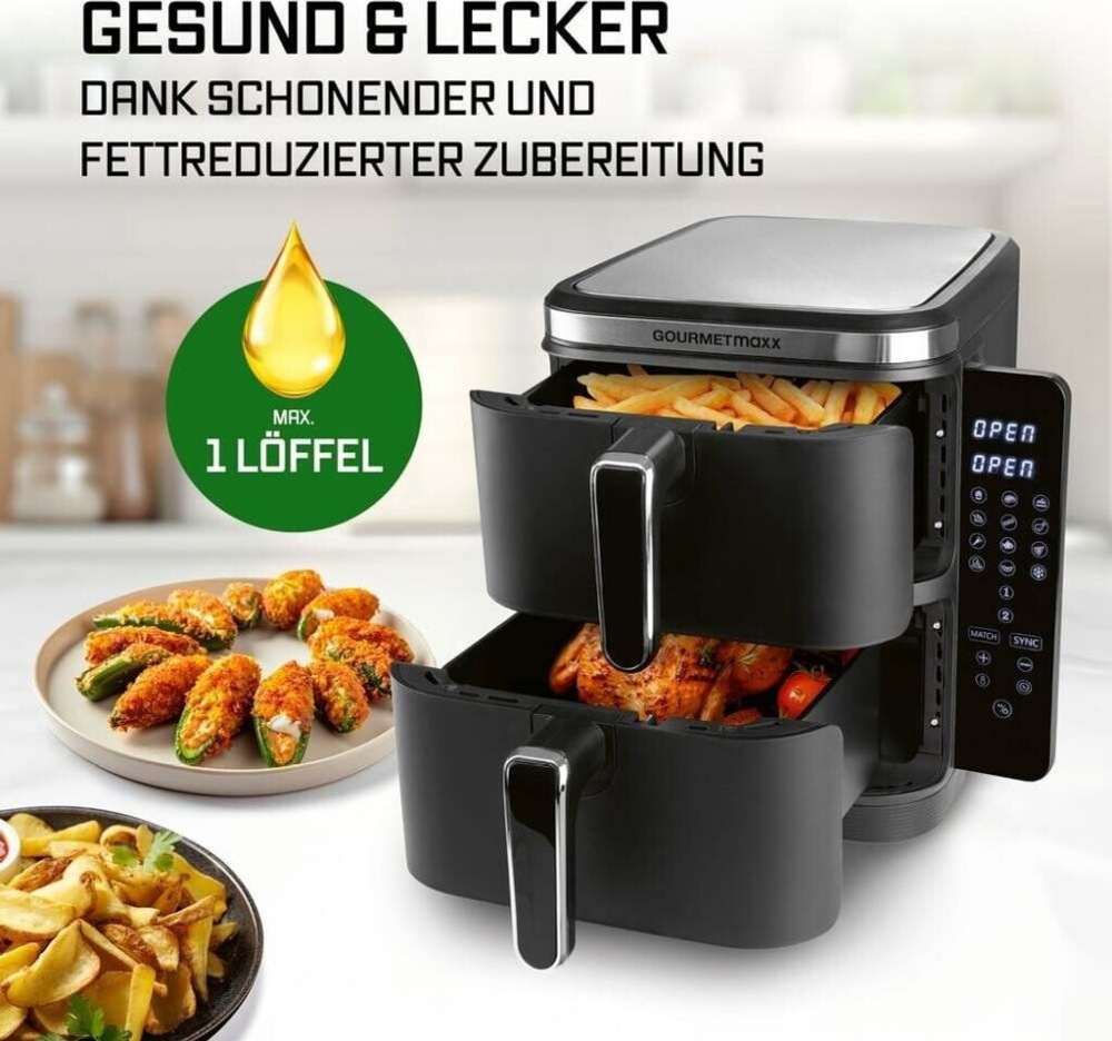 Подвійна аерофритюрниця GOURMETmaxx FryUp 15472 на 10 л / 2800 Вт Луцк - изображение 6