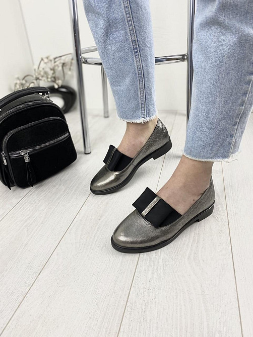 Olli Туфлі жіночі OLLI T-141-10120 графіт (весна-осінь, шкіра натуральна) (3287) 36р.37р.38р. Коломия - фото 1