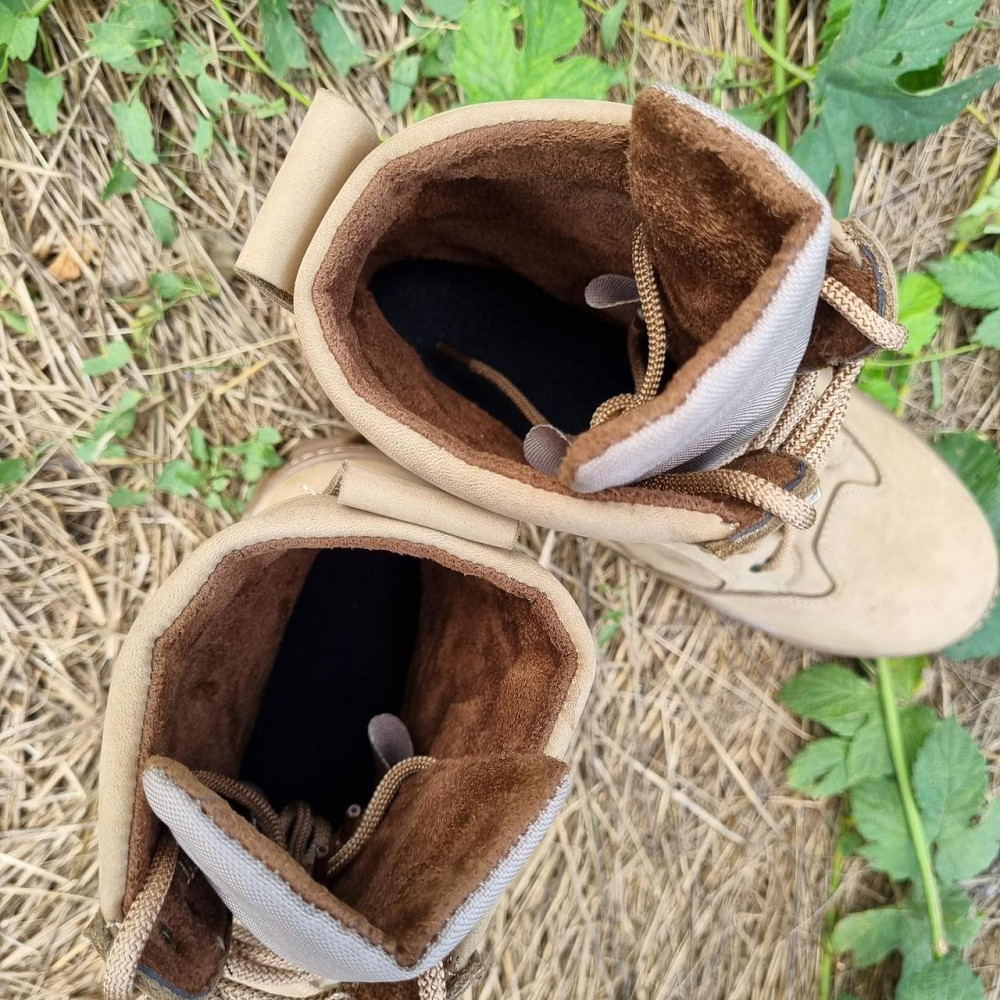 Військові чоловічі демісезонні берці ТАЙФУН бежеві , тактичні чоловічі шкіряні берці прошиті та проклеєні Львів - фото 10