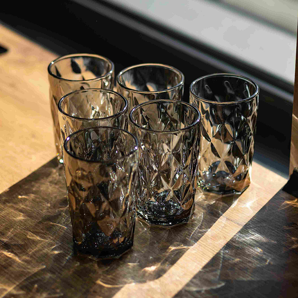 Набір склянок Fractal 6 штук по 300 мл HP-19-270 прозорий стакани для напоїв газованки лимонаду Коломия - фото 2