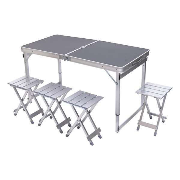 Розкладний стіл + 4 стільці кемпінговий набір для пікніка, риболовлі, відпочинку, туризму Чорний JY-12061B Київ - фото 1
