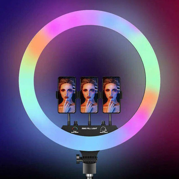 Кільцеве світло з тримачем RGB, Льод лампа для селфі, Проекційна лампа для Тік струм XH-73 Київ - фото 7