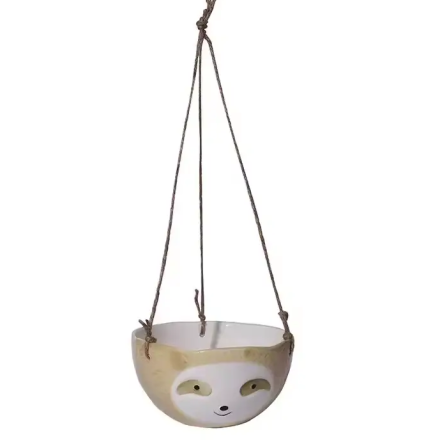 Підвісний квітковий горщик кашпо у вигляді Лінивця (Жовтий) Київ