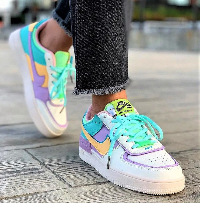 Кросівки Nike Force Білі Жіночі Шкіряні Форси Shadow Різнобарвні Найк (розміри: 36,37,38,39,40) Відео Огляд — 2 Дніпро - фото 10